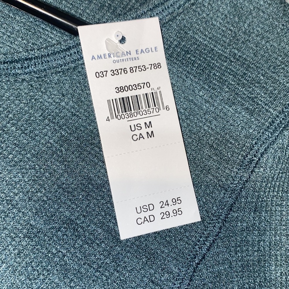 NWT American Eagle Cropped long sleeve knotch t-shirt - Picture 7 of 7